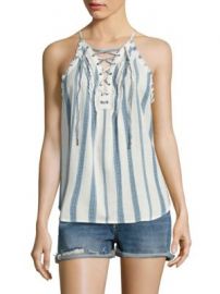 PAIGE - Bria Striped Lace-Up Tank Top at Saks Fifth Avenue